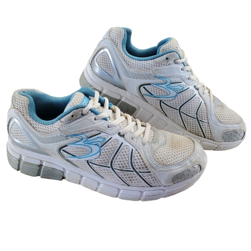 G-Defy Shoes Womens 8 Performance Athletic Running White Blue Gravity Defyer